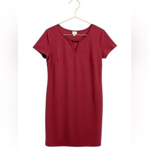 Merona Women's Size Large Dress, Wine Color, Keyhole Cutout Work Casual Comfy